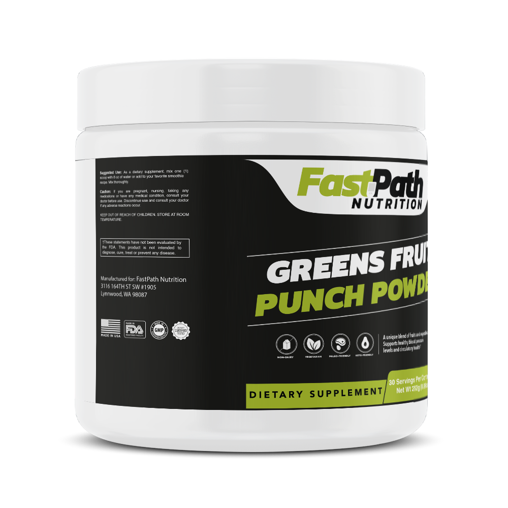 Greens, Fruit Punch Powder, 8.4g serv/30 serv.